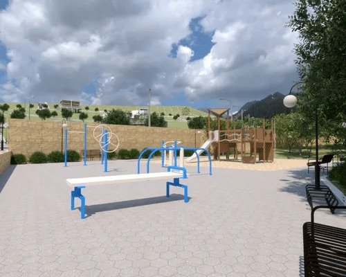 Projeto da academia ao ar livre do Vale dos Passos, em Bicas/MG