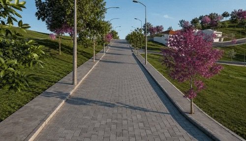 Projeto das ruas em bloco intertravado com iluminação pública no Portal de Tombos, em Tombos/MG