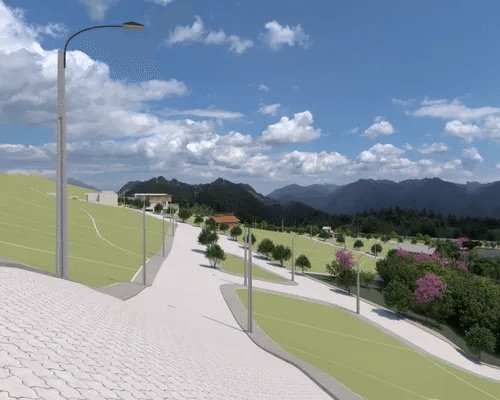 Projeto do portal de entrada do Vale dos Passos, bairro planejado em Bicas/MG